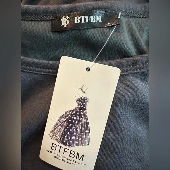 NWT BTFBM Bodycon Dress Size Large Gray - Picture 5 of 8